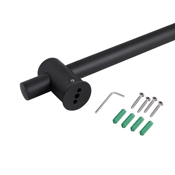 Душова стійка з тримачем універсальна Qtap Lepit 665 мм округла Black Matt (QTLEP82103OB)