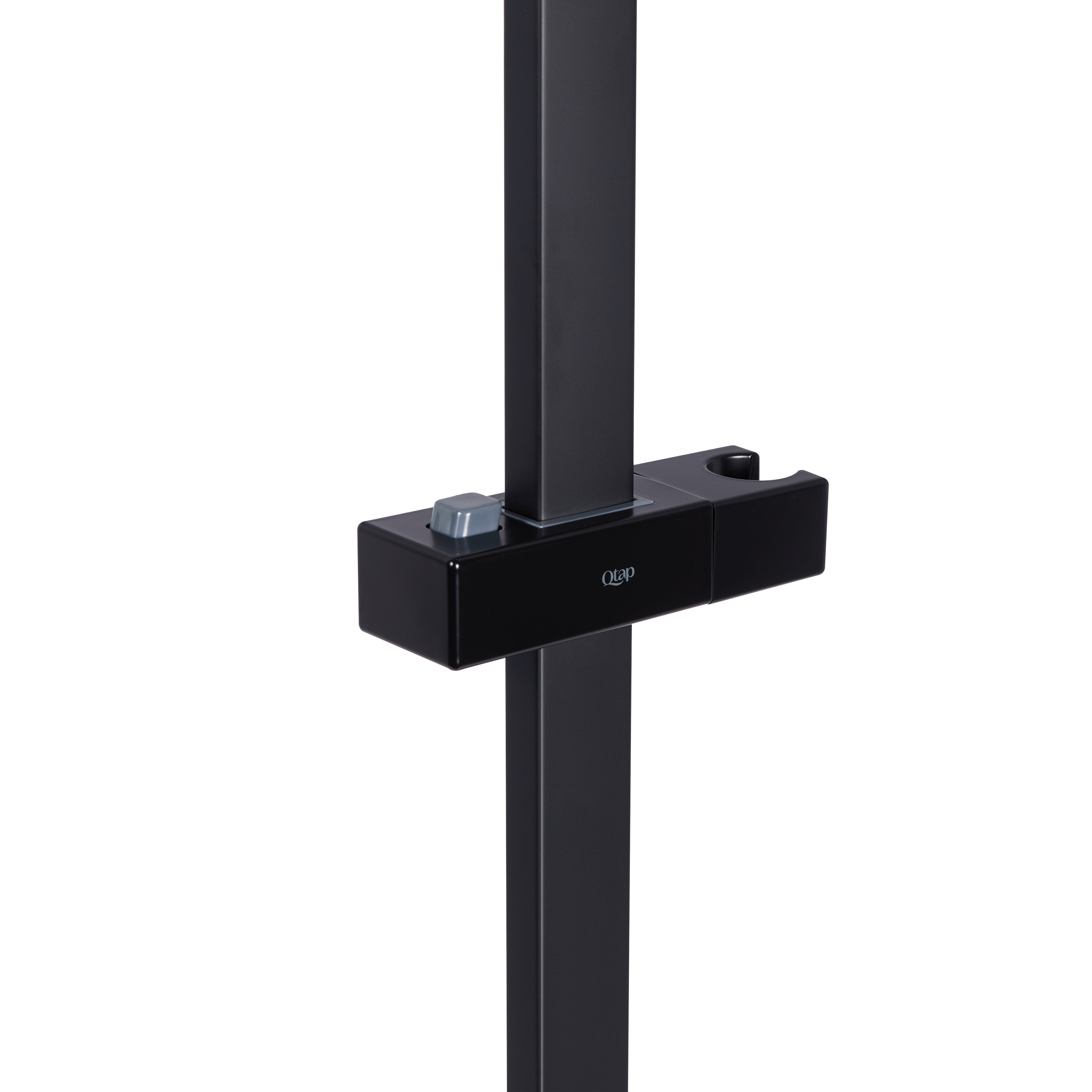 Душова стійка з тримачем універсальна Qtap Lepit 705 мм прямокутна Black Matt (QTLEP82103NB)
