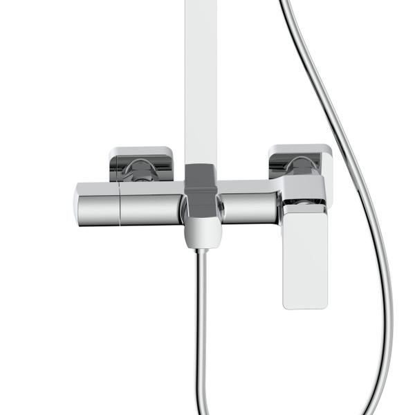 Душова система для кабіни Qtap Capricorn на три споживачі (з виливом) 53103KNC Chrome