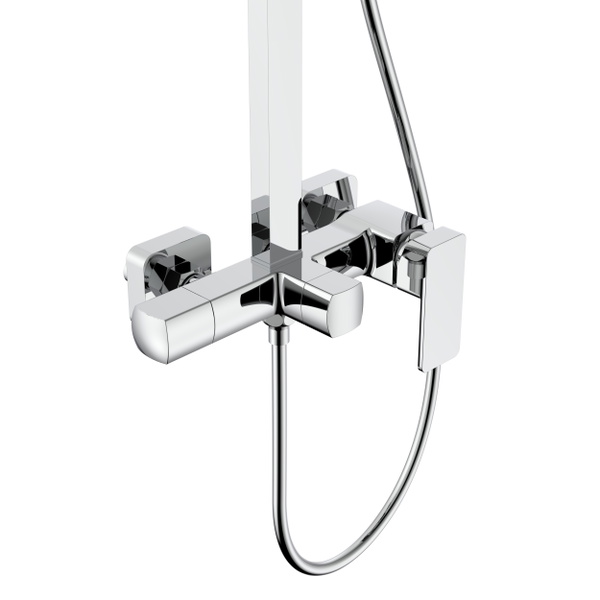 Душова система для кабіни Qtap Capricorn на три споживачі (з виливом) 53103KNC Chrome