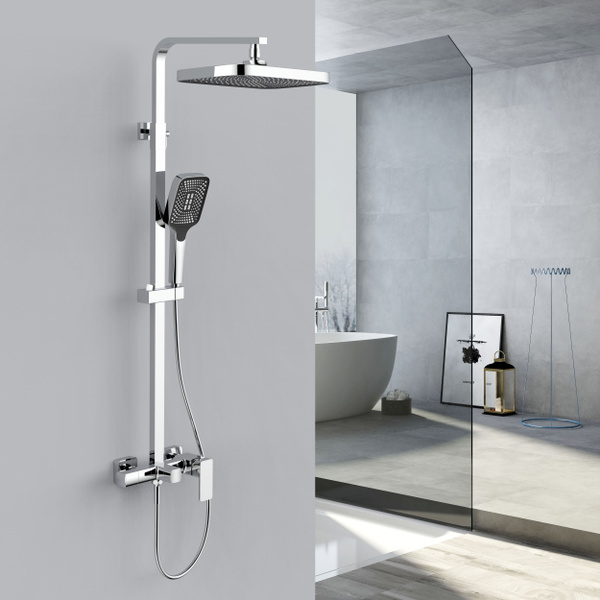 Душова система для кабіни Qtap Capricorn на три споживачі (з виливом) 53103KNC Chrome