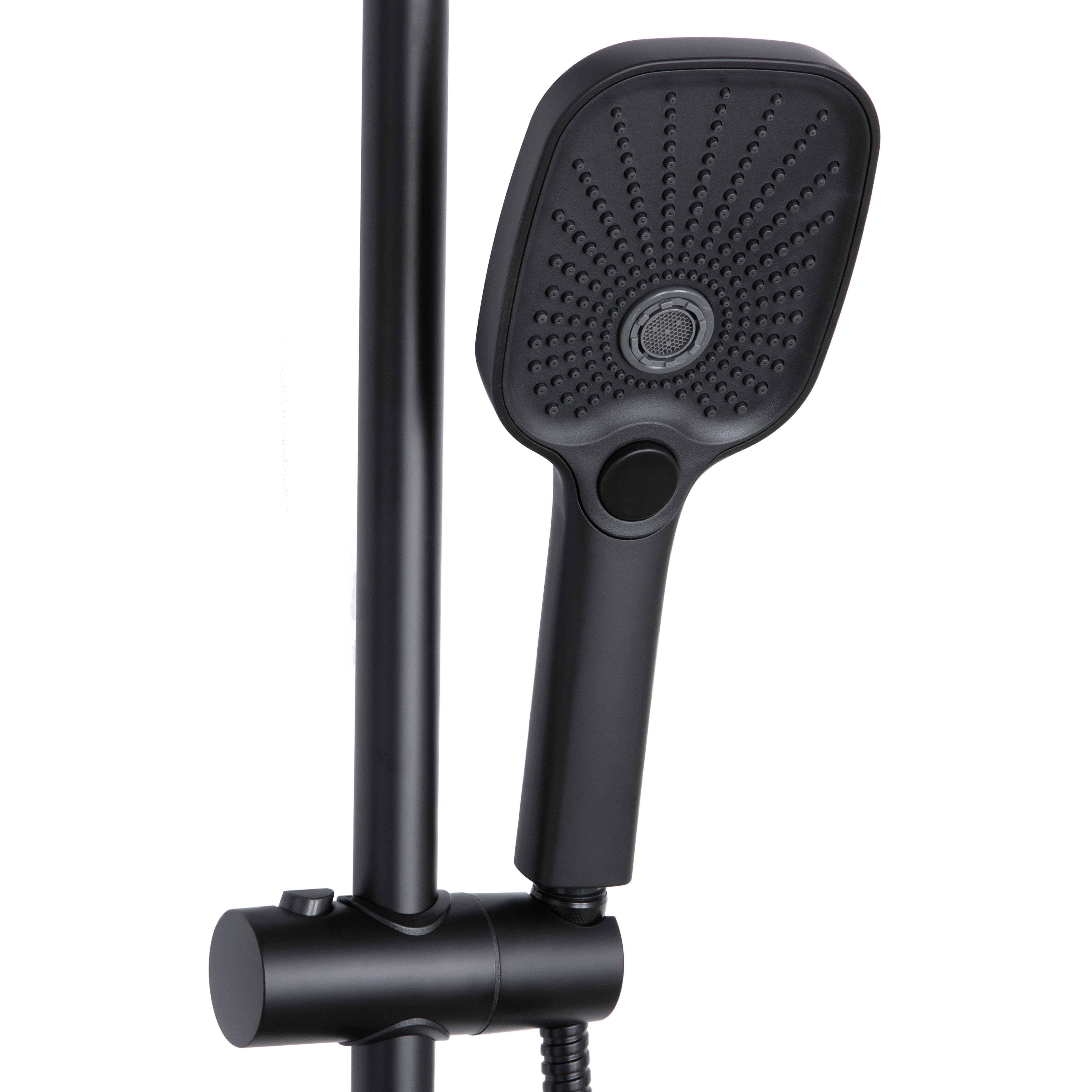 Душова система універсальна Qtap Gemini на три споживачі (з виливом) Black Matt (QTGEM111BLM45686)