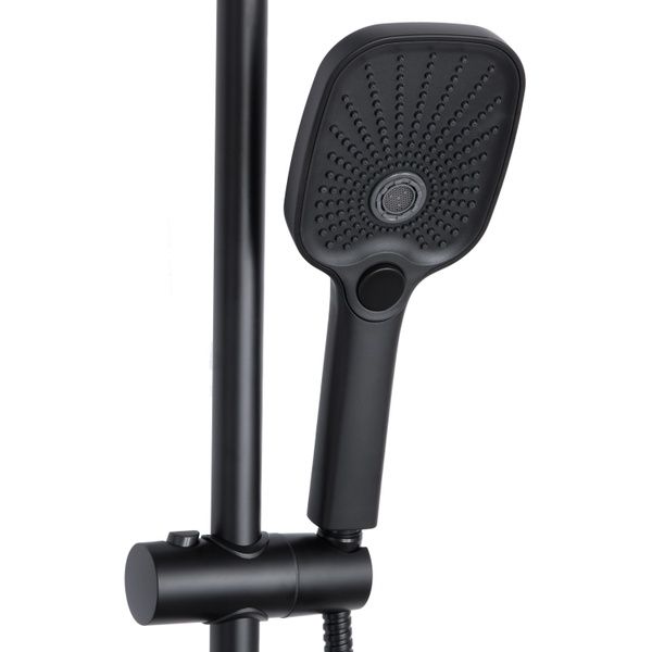 Душова система універсальна Qtap Gemini на три споживачі (з виливом) Black Matt (QTGEM111BLM45686)