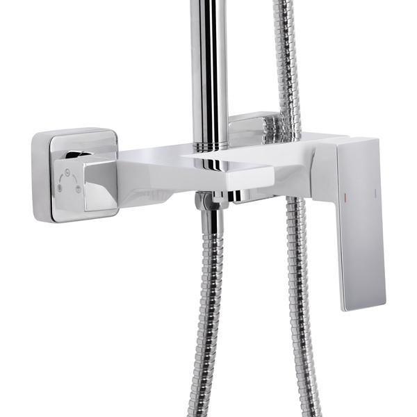 Душова система універсальна Qtap Gemini на три споживачі (з виливом) Chrome/White (QTGEM111CRW45687)