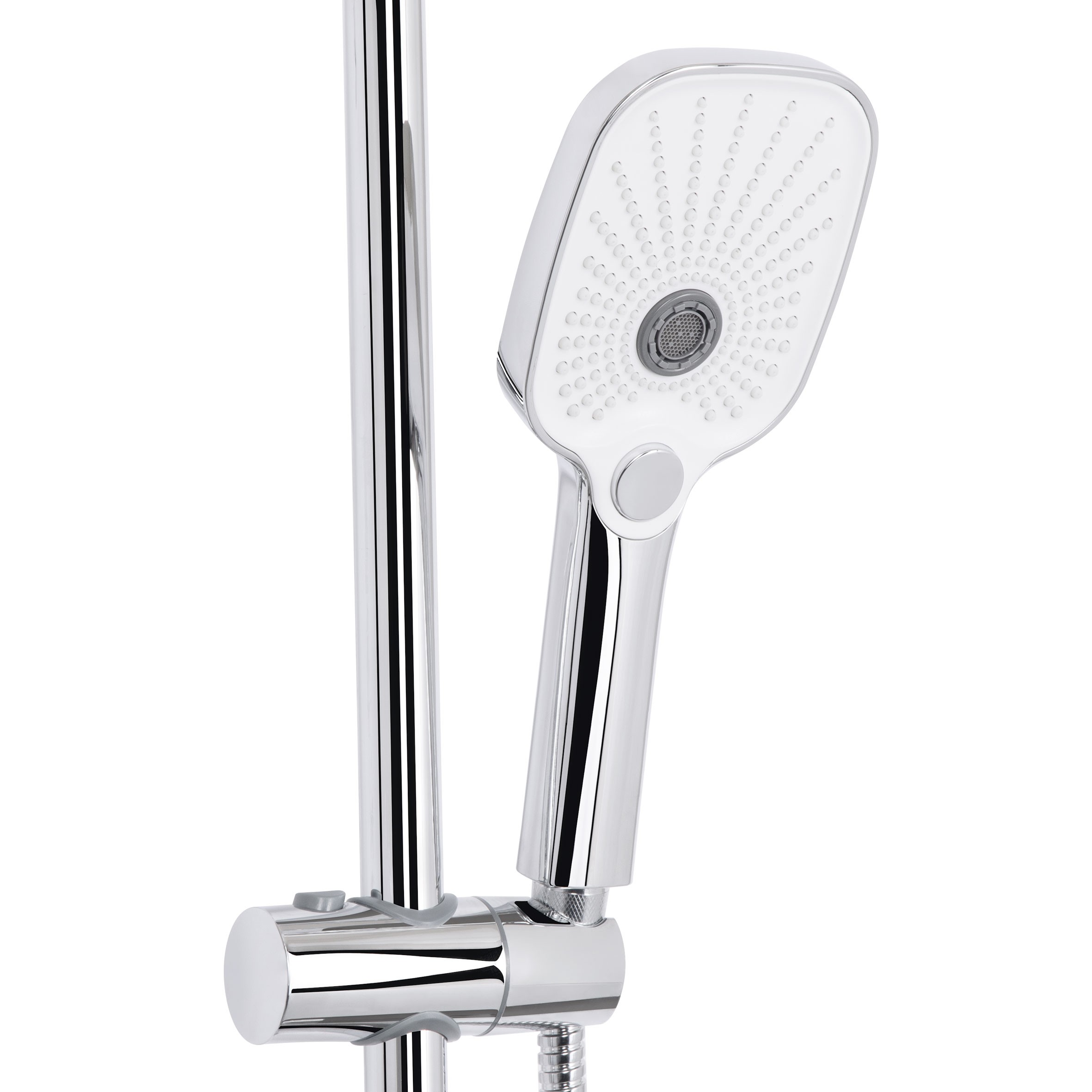 Душова система універсальна Qtap Gemini на три споживачі (з виливом) Chrome/White (QTGEM111CRW45687)