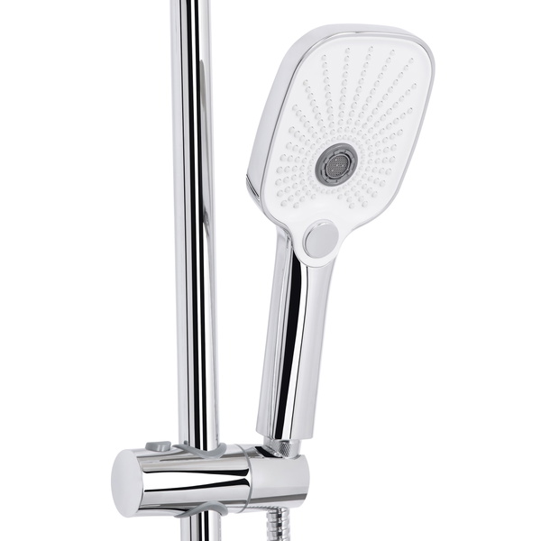 Душова система універсальна Qtap Gemini на три споживачі (з виливом) Chrome/White (QTGEM111CRW45687)