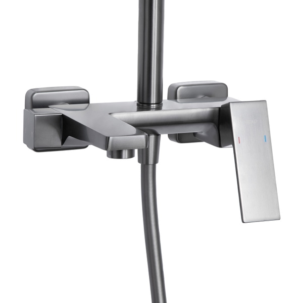 Душова система універсальна Qtap Gemini на три споживачі (з виливом) Gunmetal Black PVD (QTGEM111GMB45688)