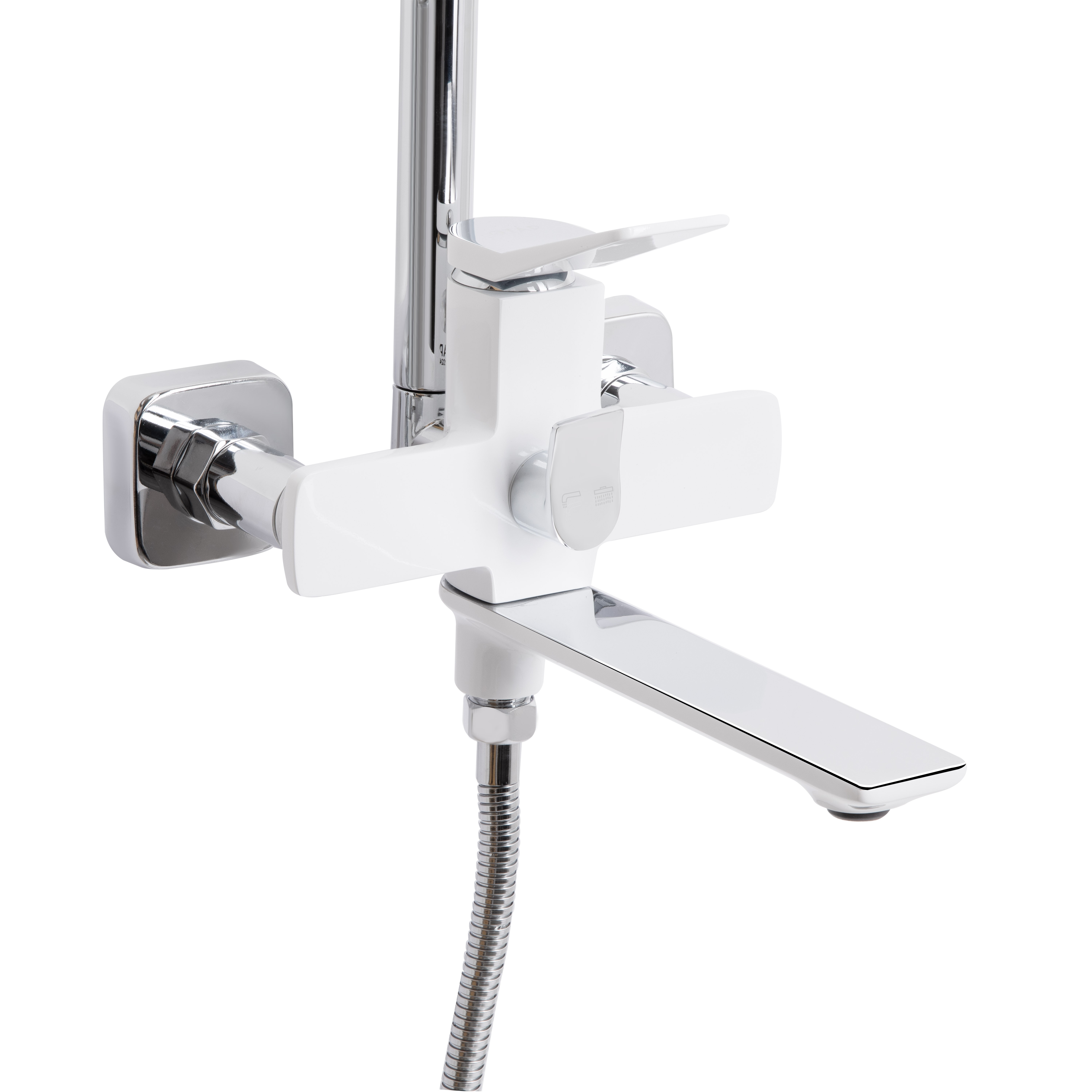 Душова система універсальна Qtap Presto на три споживачі (з виливом) Chrome/White (QTPRE111CRW45580)