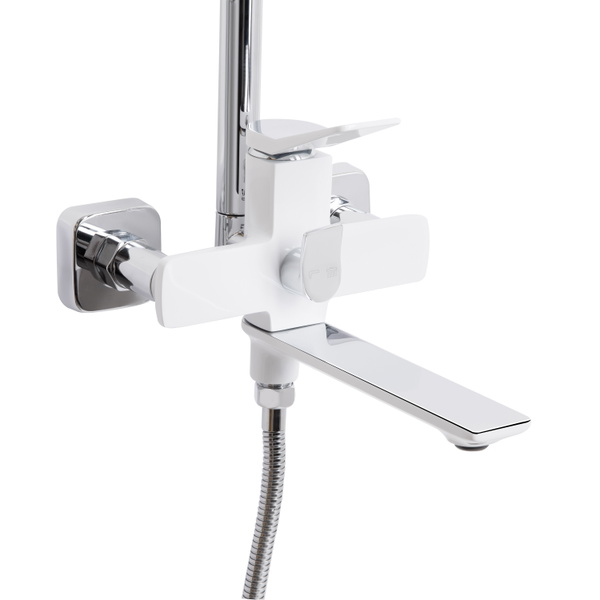 Душова система універсальна Qtap Presto на три споживачі (з виливом) Chrome/White (QTPRE111CRW45580)