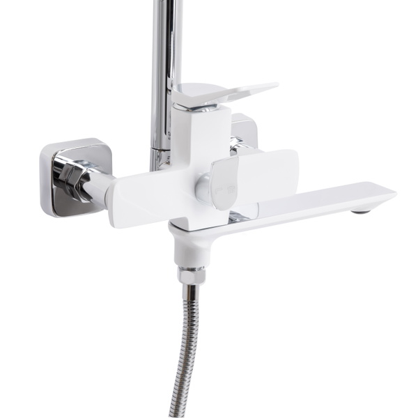 Душова система універсальна Qtap Presto на три споживачі (з виливом) Chrome/White (QTPRE111CRW45580)