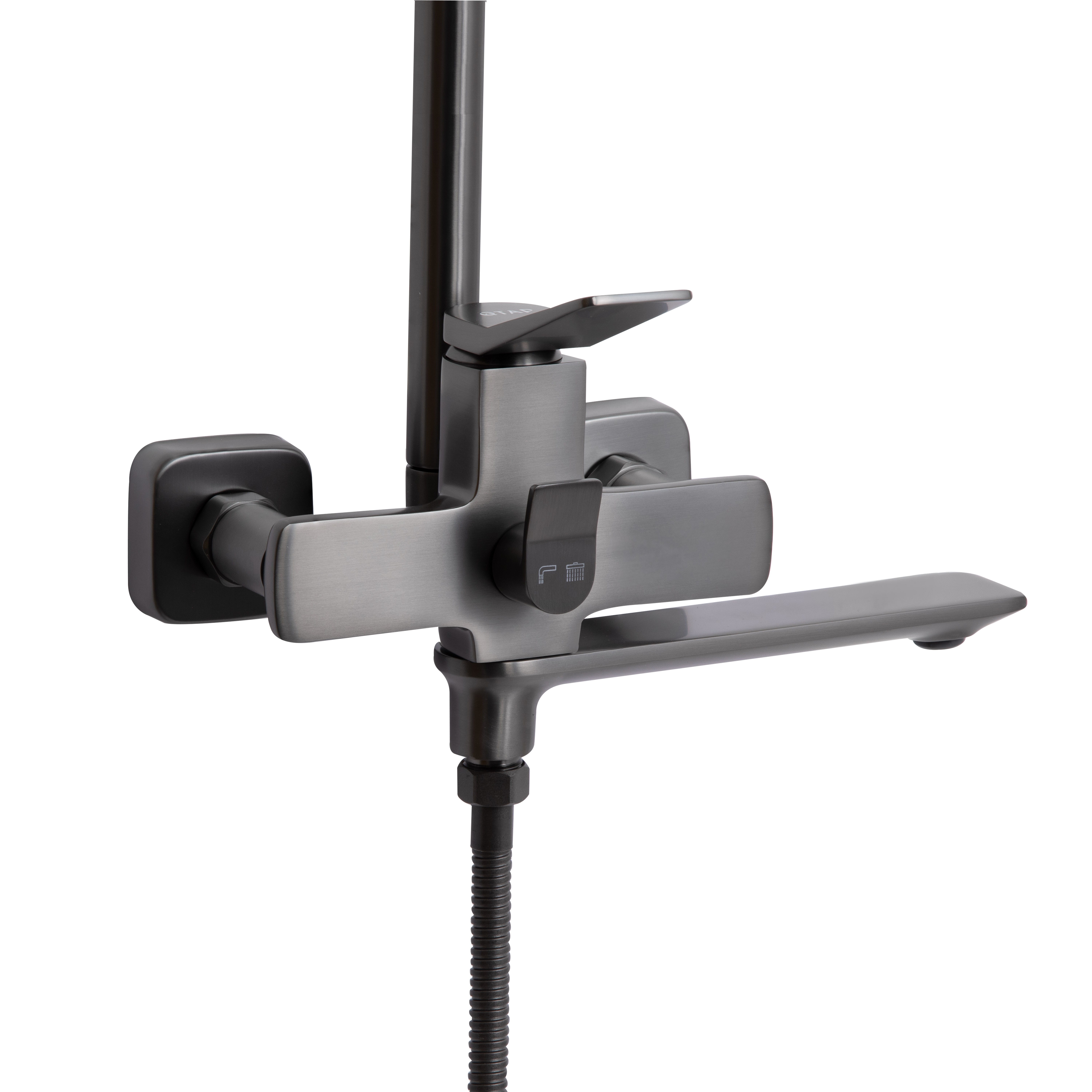 Душова система універсальна Qtap Presto на три споживачі (з виливом) Gunmetal Black (QTPRE111GRP45585)
