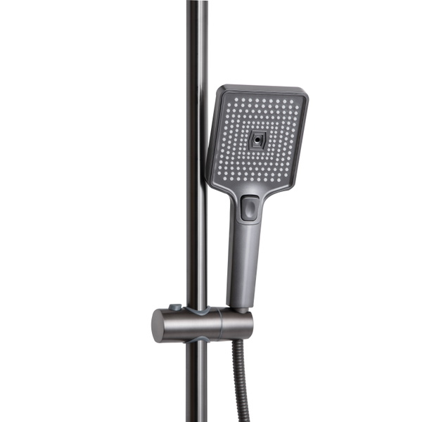Душова система універсальна Qtap Presto на три споживачі (з виливом) Gunmetal Black (QTPRE111GRP45585)