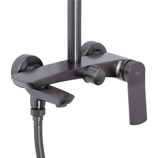 Душова система універсальна Qtap Slavonice на три споживачі (з виливом) Gunmetal Black PVD (QTSLA111GMB45910)