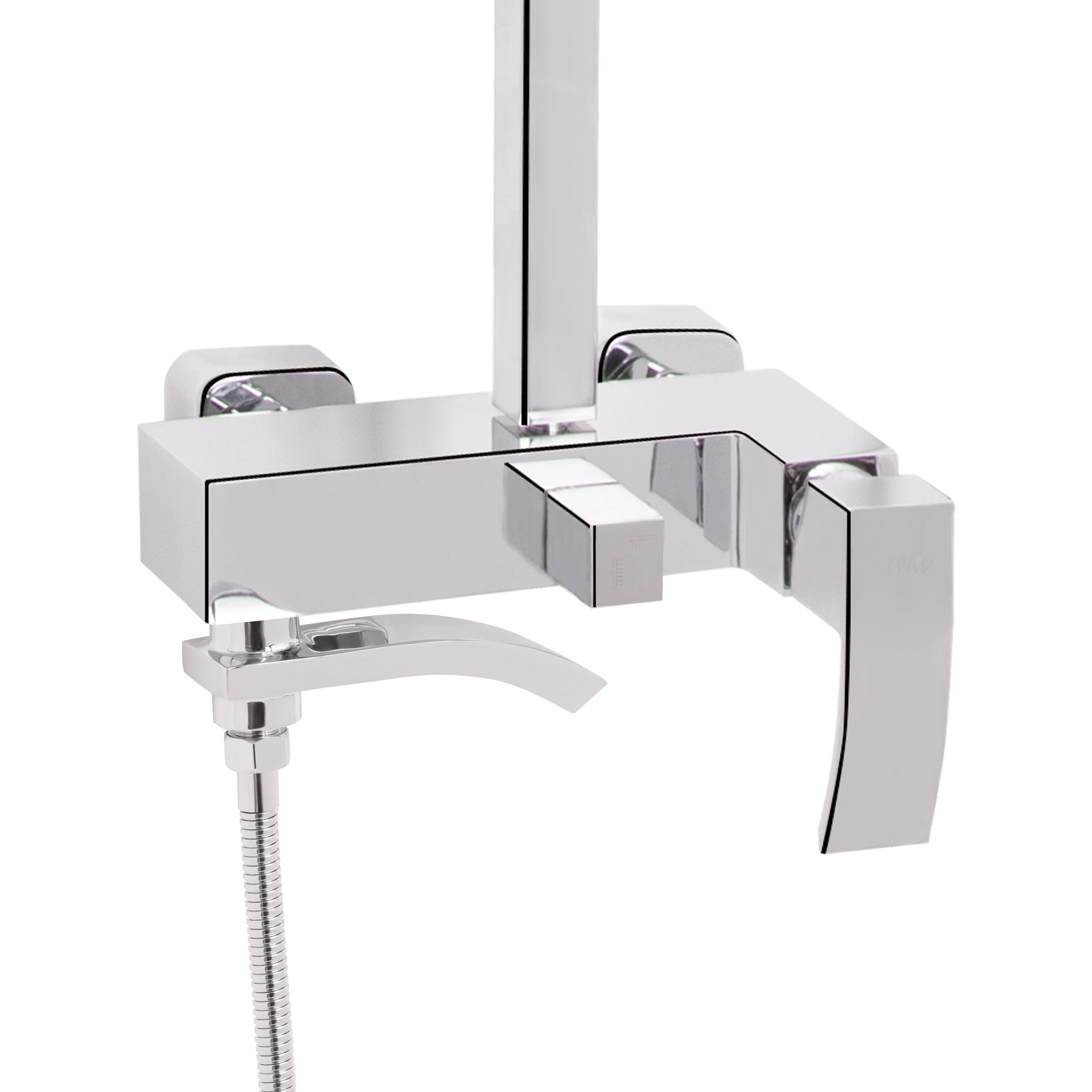 Душова система універсальна Qtap Swan Cascada на три споживачі (з виливом) Chrome (QTSWA111CRM45566)