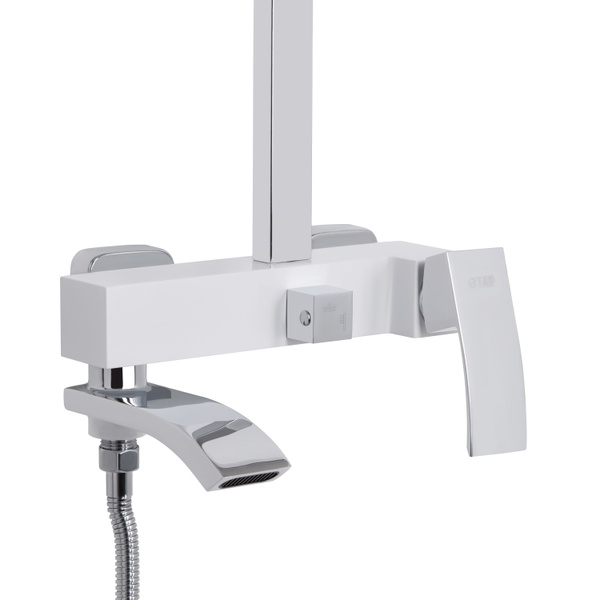 Душова система універсальна Qtap Swan Cascada на три споживачі (з виливом) Chrome/White (QTSWA111CRW45570)