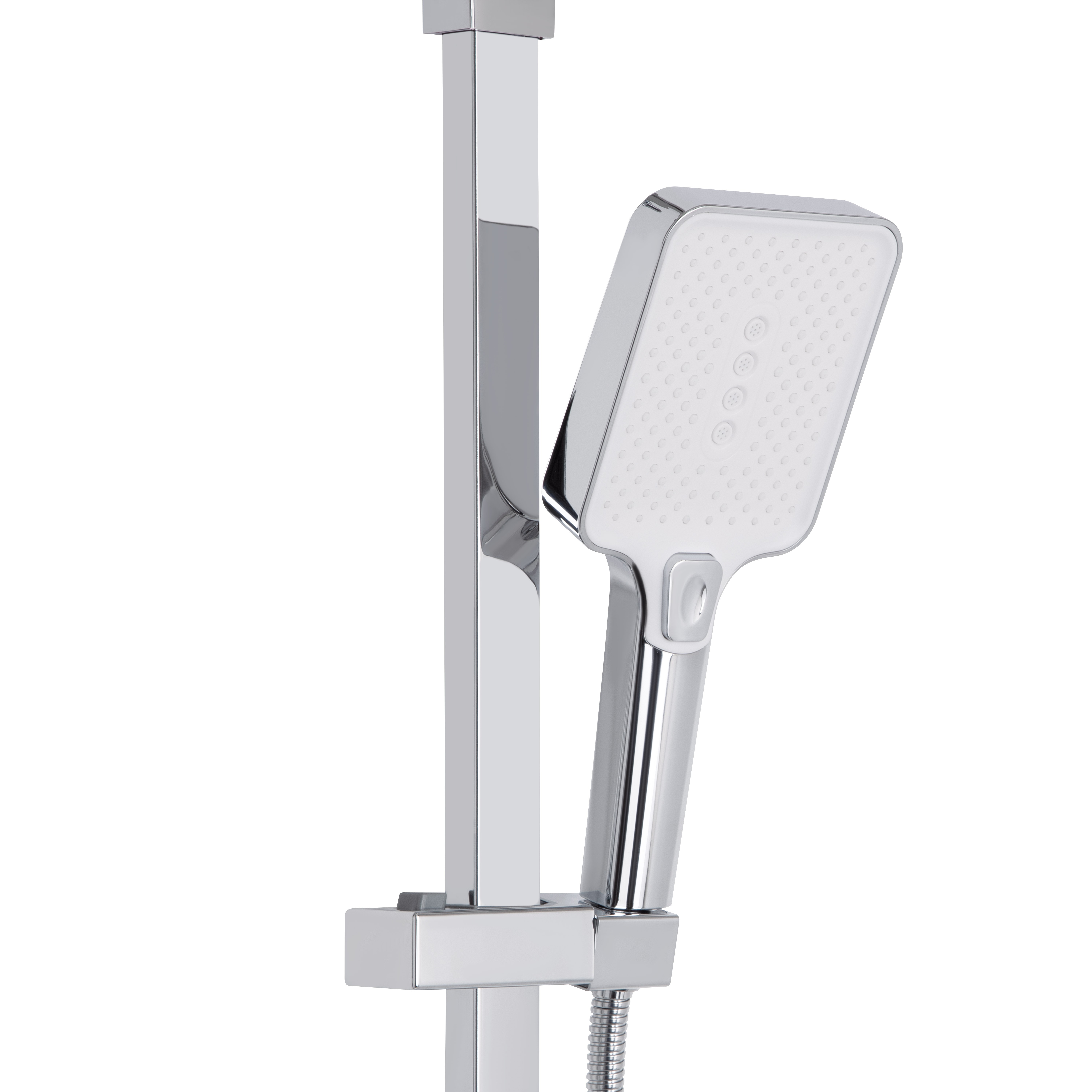 Душова система універсальна Qtap Swan Cascada на три споживачі (з виливом) Chrome/White (QTSWA111CRW45570)