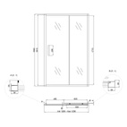 Душові двері в нішу Lidz Aria SD120 х 185.CRM.FR, скло Frost 5 мм