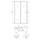 Душові двері в нішу Qtap Taurus CRM201-11.C6 97-108 х 200 см, скло Clear 6 мм, покриття CalcLess