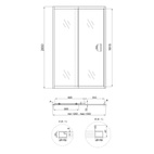 Душові двері в нішу Qtap Taurus CRM2012-13.C6 120-130 х 200 см, скло Clear 6 мм, покриття CalcLess