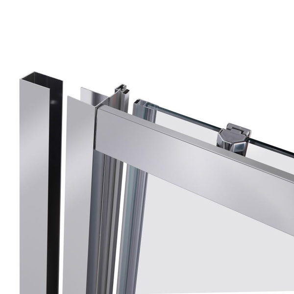 Душові двері в нішу Qtap Taurus CRM2012-13.C6 120-130 х 200 см, скло Clear 6 мм, покриття CalcLess