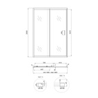 Душові двері в нішу Qtap Taurus CRM2013-14.C6 130-140 х 200 см, скло Clear 6 мм, покриття CalcLess