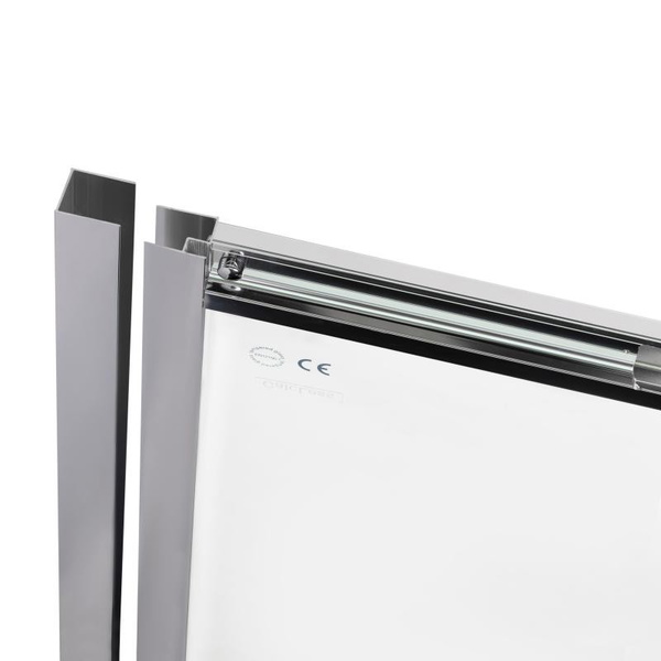 Душові двері в нішу Qtap Taurus CRM209-1.C6 90-100 х 200 см, скло Clear 6 мм, покриття CalcLess