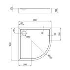 Душовий піддон Qtap 80 х 80 х 12 см + сифон (Robin 308812C)