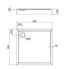 Душовий піддон Qtap 80 х 80 х 12 см + сифон (Tern 308812C)