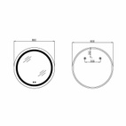 Дзеркало Lidz Aria R800 з LED-підсвічуванням Touch, з антизапотіванням, димером, рег. яскравості (LD78LR800)