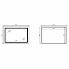 Дзеркало Lidz Kubis (KU1) 1200 х 800 з LED-підсвічуванням Touch, з антизапотіванням, димером, рег. яскравості (LDKUB120080049008)