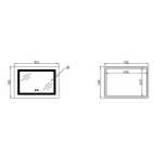 Дзеркало Lidz Kubis (KU1) 700 х 500 з LED-підсвічуванням Touch, з антизапотіванням, димером, рег. яскравості (LD78LF90448485)