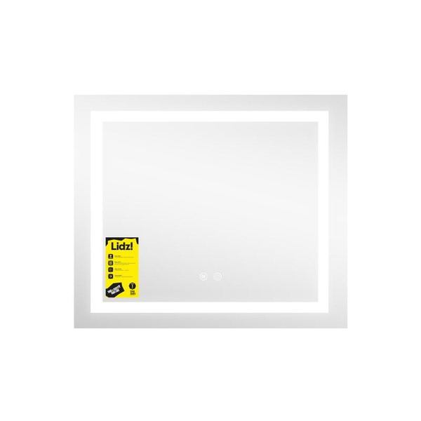 Дзеркало Lidz Kubis (KU1) 700 х 600 з LED-підсвічуванням Touch, з антизапотіванням, димером, рег. яскравості (LDKU60070049285)