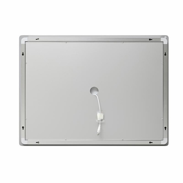 Дзеркало Lidz Kubis (KU2) 1000 х 800 з годинником, з LED-підсвічуванням Touch, з антизапотіванням, димером, рег. яскравості (LDKU1000800CL49282)