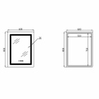 Дзеркало Lidz Kubis (KU2) 600 х 800 з годинником, з LED-підсвічуванням Touch, з антизапотіванням, димером, рег. яскравості (LDKU600800CL49280)