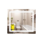 Дзеркало Lidz Kubis (KU2) 700 х 600 з LED-підсвічуванням Touch, з антизапотіванням, димером, рег. яскравості (LDKU60070049286)