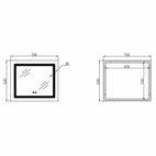 Дзеркало Lidz Kubis (KU2) 700 х 600 з LED-підсвічуванням Touch, з антизапотіванням, димером, рег. яскравості (LDKU60070049286)