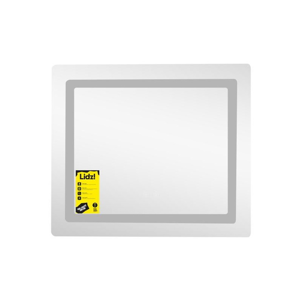 Дзеркало Lidz Kubis (KU2) 700 х 600 з LED-підсвічуванням Touch, з антизапотіванням, димером, рег. яскравості (LDKU60070049286)