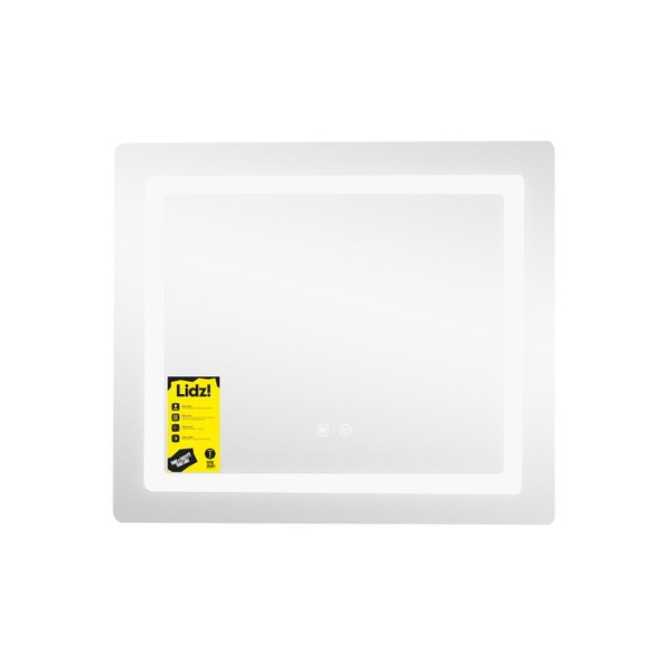 Дзеркало Lidz Kubis (KU2) 700 х 600 з LED-підсвічуванням Touch, з антизапотіванням, димером, рег. яскравості (LDKU60070049286)