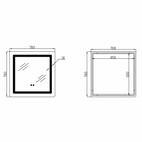 Дзеркало Lidz Kubis (KU2) 700 х 700 з LED-підсвічуванням Touch, з антизапотіванням, димером, рег. яскравості (LDKU70070049288)