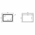 Дзеркало Lidz Kubis (KU2) 800 х 600 з годинником, з LED-підсвічуванням Touch, з антизапотіванням, димером, рег. яскравості (LDKU800600CL48281)