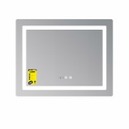 Дзеркало Lidz Kubis (KU2) 800 х 600 з годинником, з LED-підсвічуванням Touch, з антизапотіванням, димером, рег. яскравості (LDKU800600CL48281)