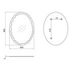 Дзеркало Lidz Latwa 140.07.11 (1) 650 х 800 настінне овальне з декором (LD78LA6580)