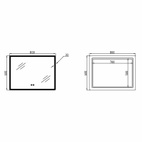 Дзеркало Lidz Orion (OR2) 800 х 600 з LED-підсвічуванням Touch, з антизапотіванням, димером, рег. яскравості (LDOR80060049294)