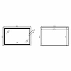 Дзеркало Qtap Cardinal 1200 х 800 з LED-підсвічуванням Touch, з антизапотіванням, димером, рег. темп. кольору (3000-6500K) (QT0478C12080)