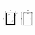 Дзеркало Qtap Cardinal 600 х 800 з LED-підсвічуванням Touch, з антизапотіванням, димером, рег. темп. кольору (3000-6500K) (QT0478C6080)
