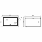 Дзеркало Qtap Cardinal (CA1) 800 х 500 з LED-підсвічуванням Touch, з антизапотіванням, димером, рег. темп. кольору (3000-6500K) (QT0478C5080)