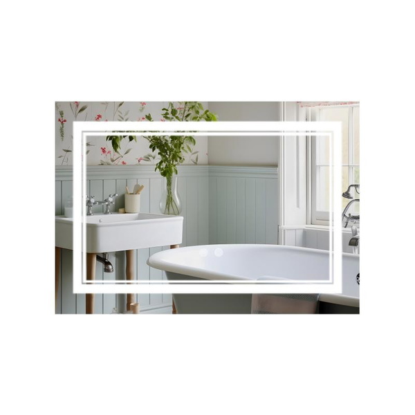 Дзеркало Qtap Cardinal (CA1) 800 х 600 з LED-підсвічуванням Touch, з антизапотіванням, димером, рег. темп. кольору (3000-6500K) (QT0478C8060)
