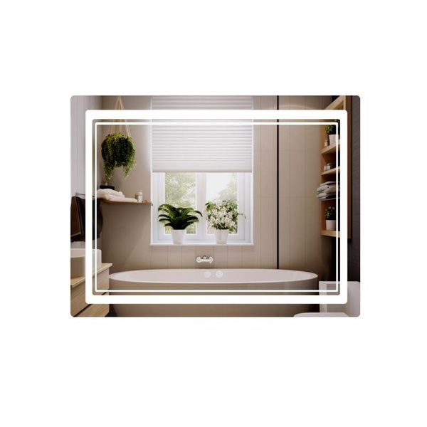 Дзеркало Qtap Cardinal (CA2) 1000 х 800 з LED-підсвічуванням Touch, з антизапотіванням, димером, рег. темп. кольору (3000-6500K) (QT0478C1008048455)