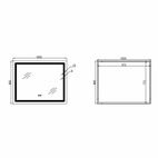 Дзеркало Qtap Cardinal (CA2) 1000 х 800 з LED-підсвічуванням Touch, з антизапотіванням, димером, рег. темп. кольору (3000-6500K) (QT0478C1008048455)