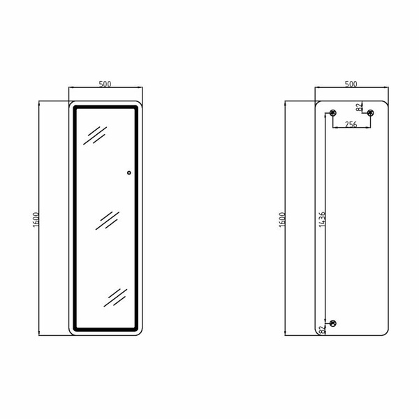 Дзеркало Qtap Gemini 500 х 1600 з LED-підсвічуванням Inside, димером, QTGE50160049893